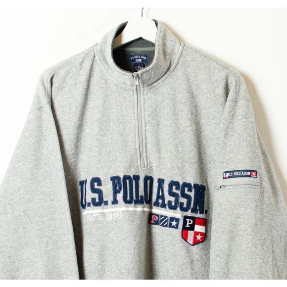 US Polo Assn XL 1/4 Zip Gray Fleece Pullover - Picture 13 of 13
